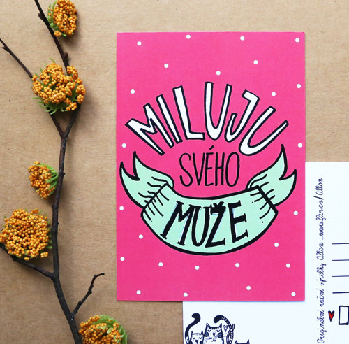 Pohlednice-Miluju svého muže!